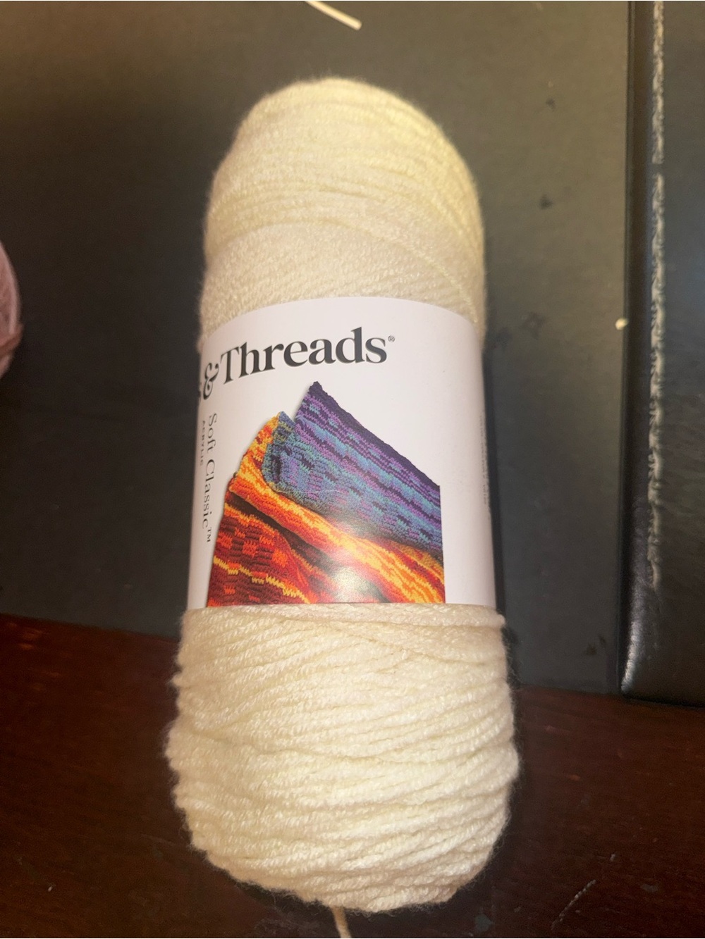 Soft & Threads Cream Fiber Art Yarn - Neutral Craft Skein